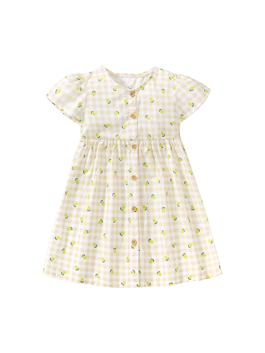 Bertha Gingham Lemon Dress