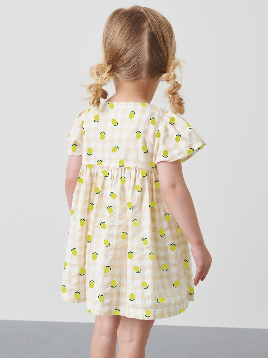 Bertha Gingham Lemon Dress