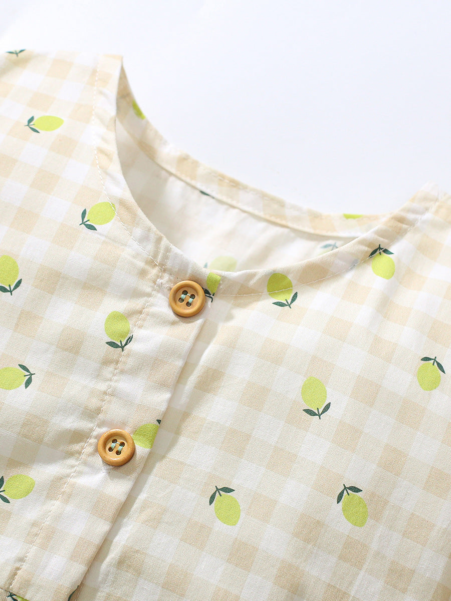 Bertha Gingham Lemon Dress