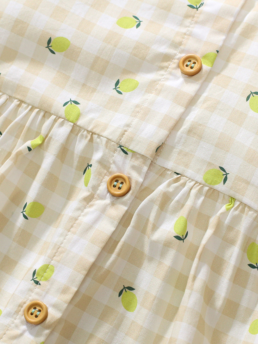 Bertha Gingham Lemon Dress