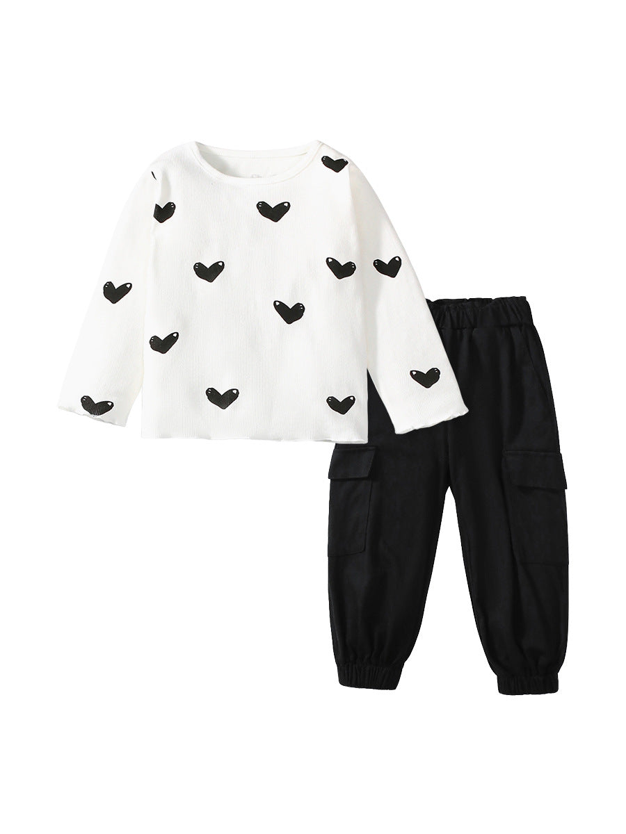 Chloe Heart Motif Print Leggings Set