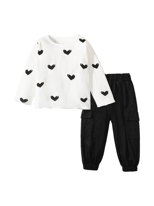 Chloe Heart Motif Print Leggings Set