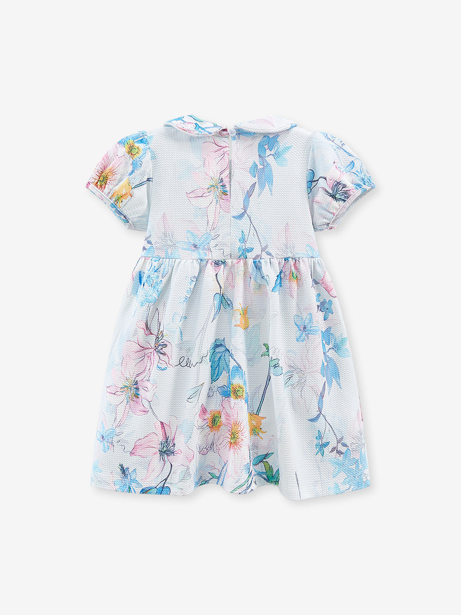 Gloria Blue Flower Print Dress