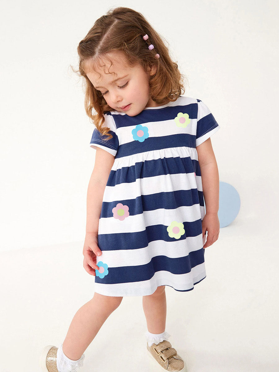 Gloria Stripe Blue And White Dress