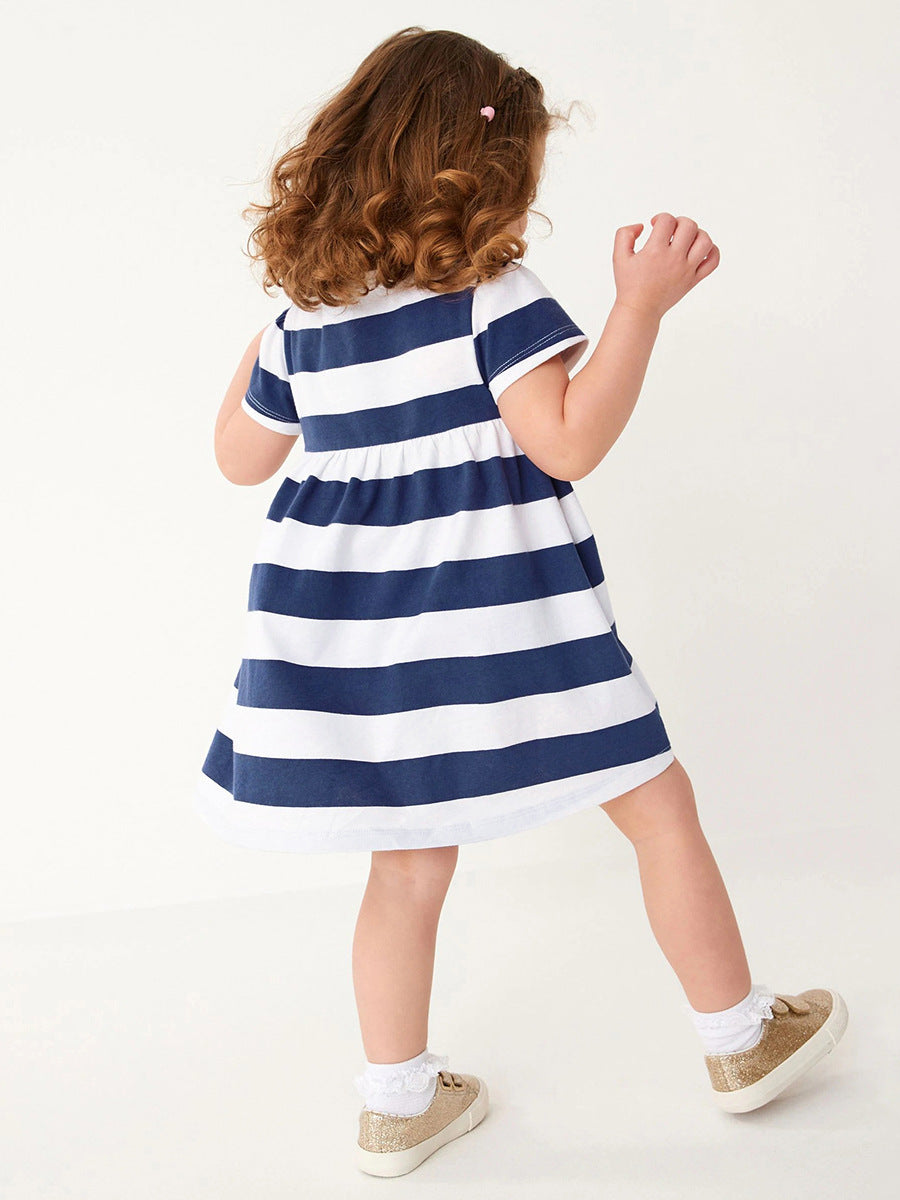 Gloria Stripe Blue And White Dress