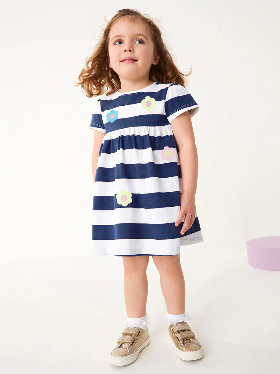 Gloria Stripe Blue And White Dress