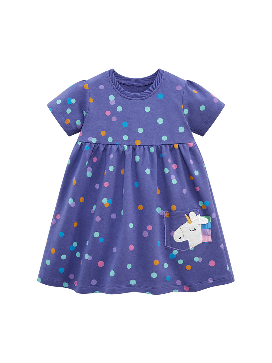 Irma Dots Print Unicorn Dress