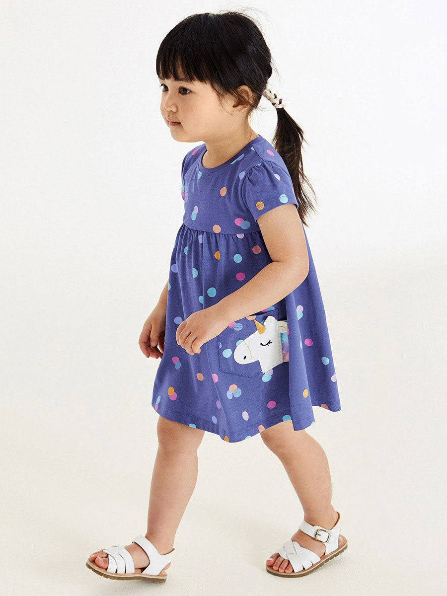 Irma Dots Print Unicorn Dress