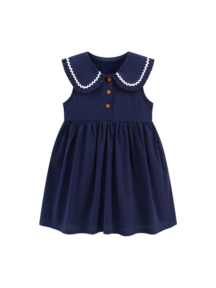 Mabel Ruffle Navy Blue Dress