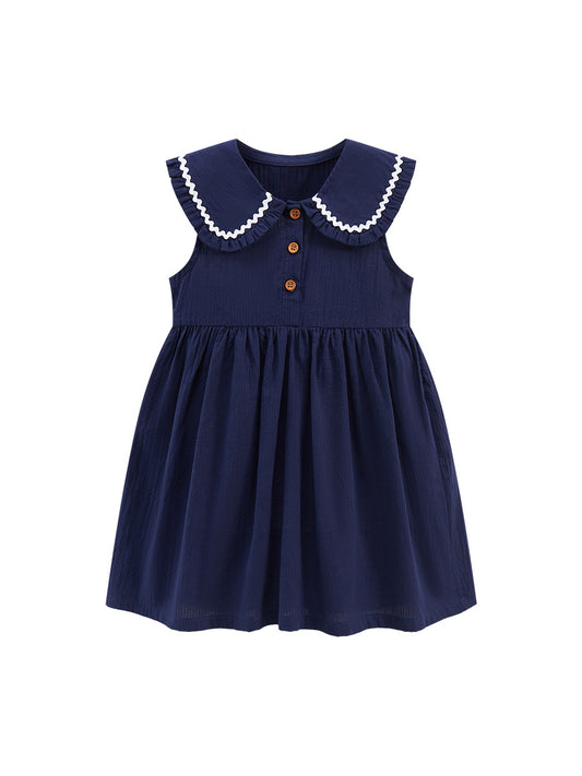 Mabel Ruffle Navy Blue Dress