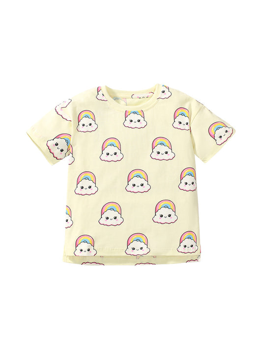 Rainbow Rays Print Short Sleeve