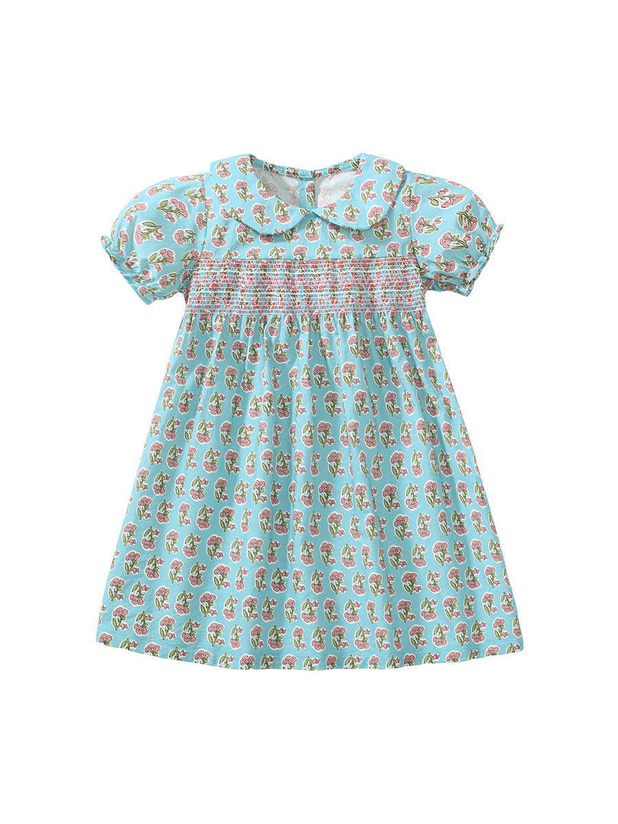 Smocked Crinkle Dress Printed