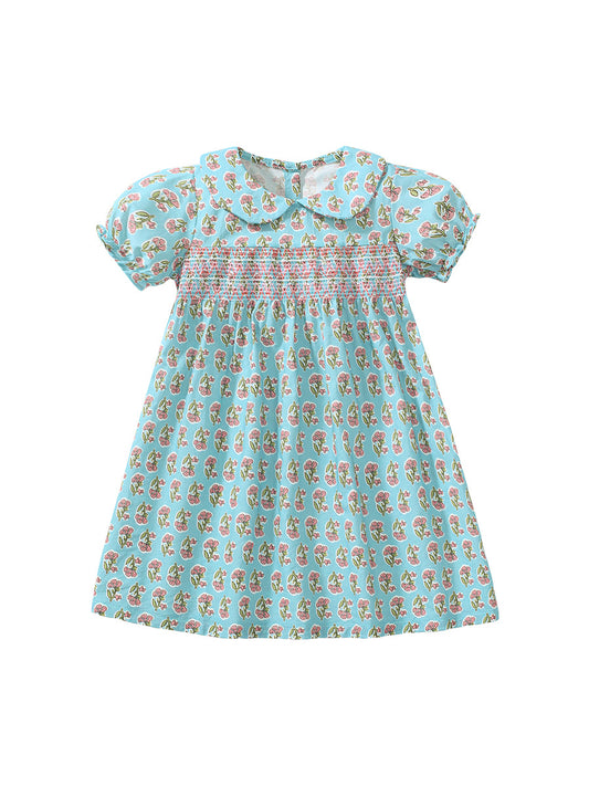 Smocked Crinkle Dress Printed